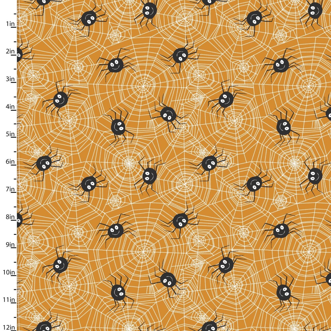 Fabric 3 Wishes Orange Tangled Web Monster Squad by the Quarter Yard 23697-ORG